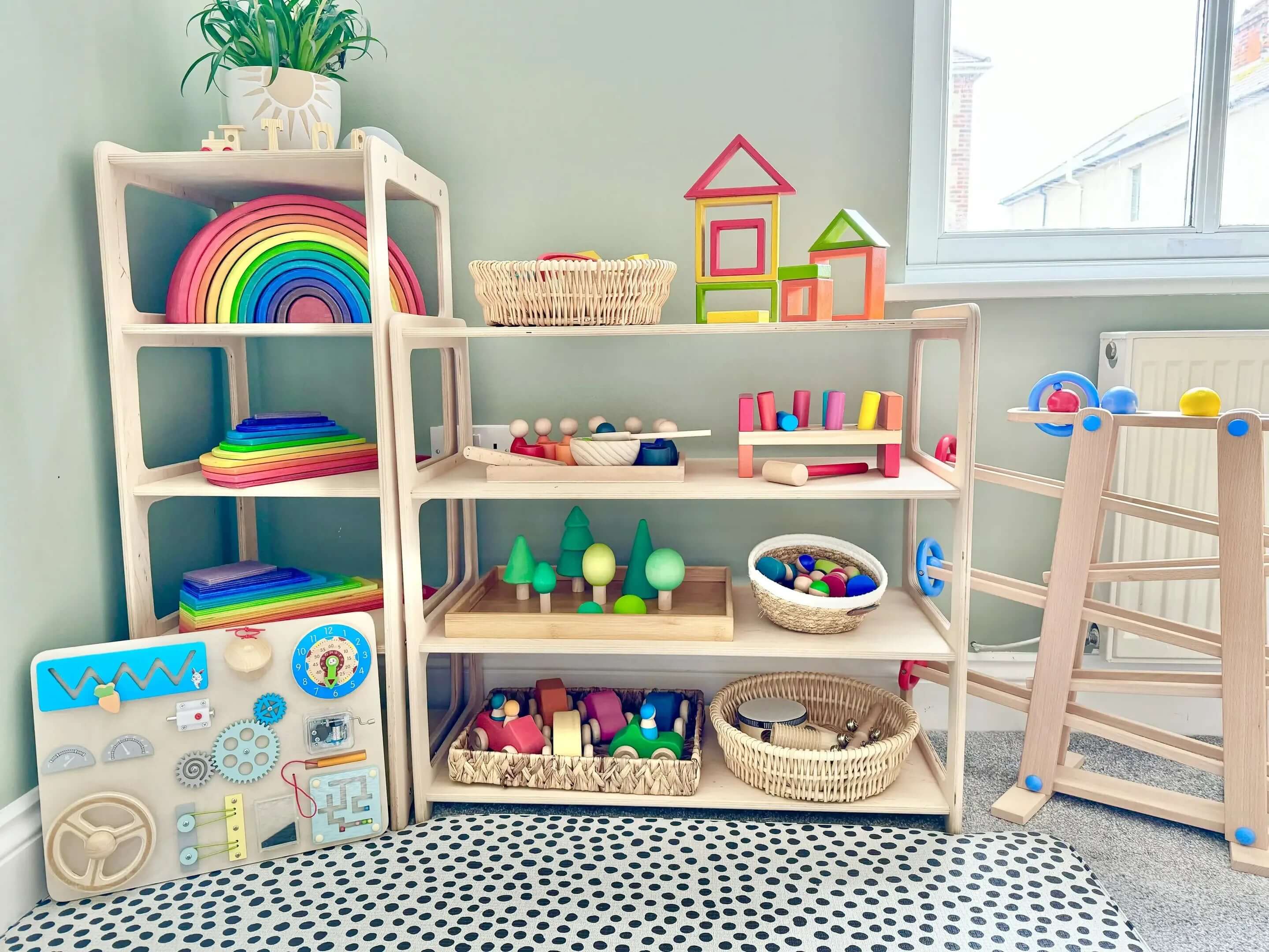 Collection of eco-friendly, Montessori-inspired toys for open-ended play