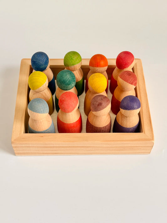 Stained Rainbow Peg People Set