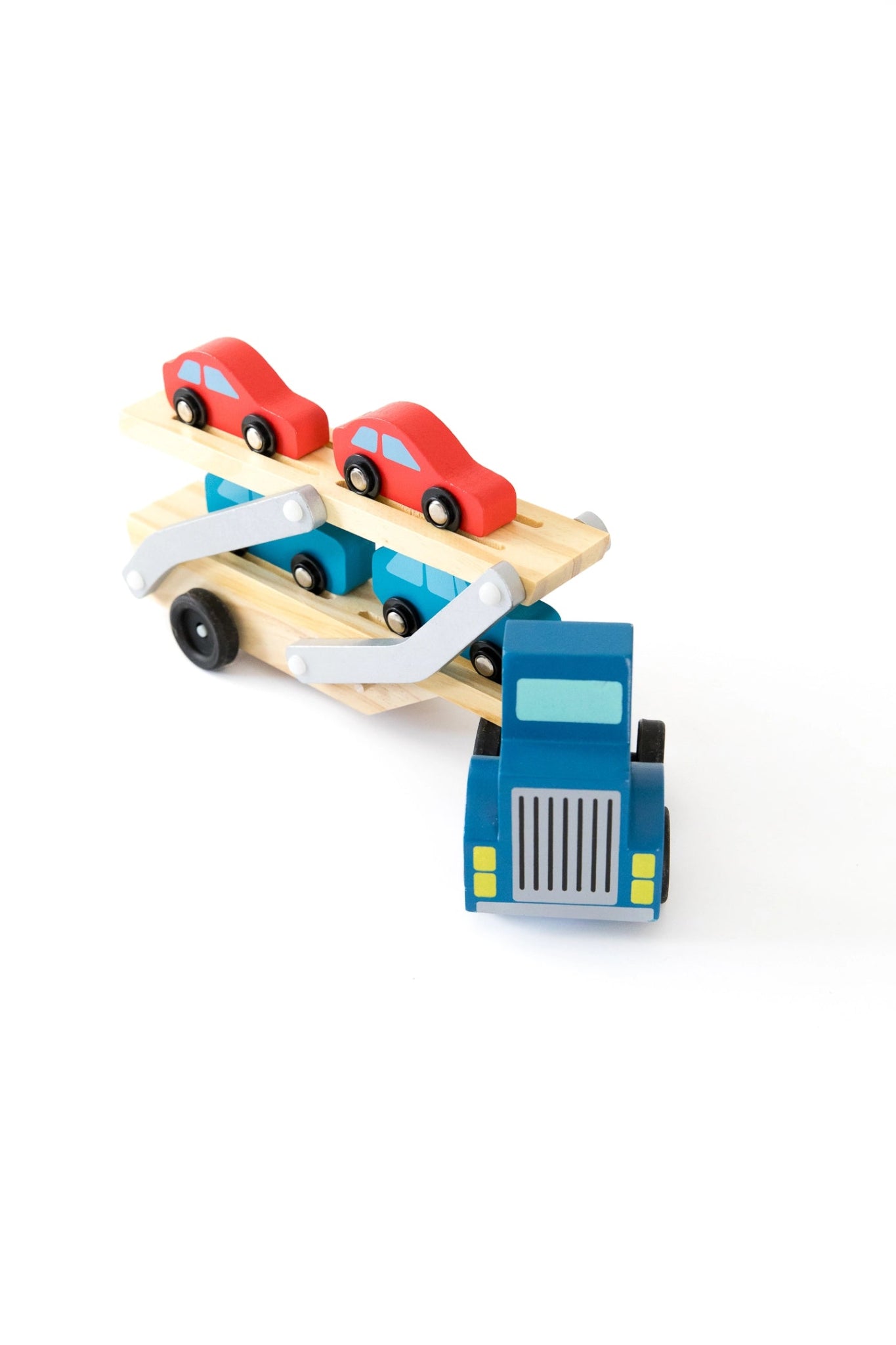Wooden Car Carrier and Cars Toy for Toddlers Tor's Story