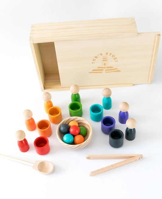 Rainbow Balls, Puppets & Sorting Cups - Tor's Story