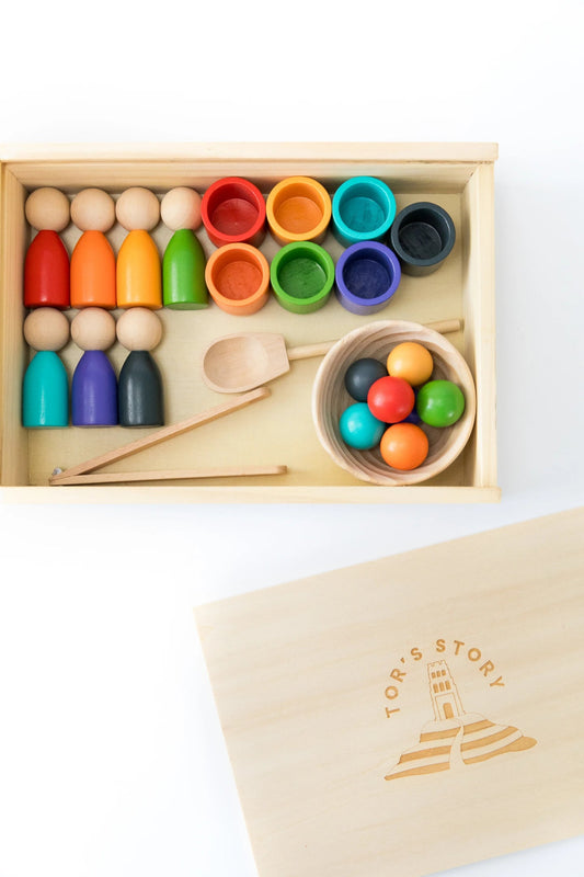 Rainbow Balls, Puppets & Sorting Cups - Tor's Story