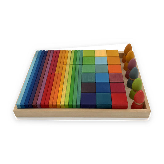 Rainbow Build & Stack Set with Peg Dolls