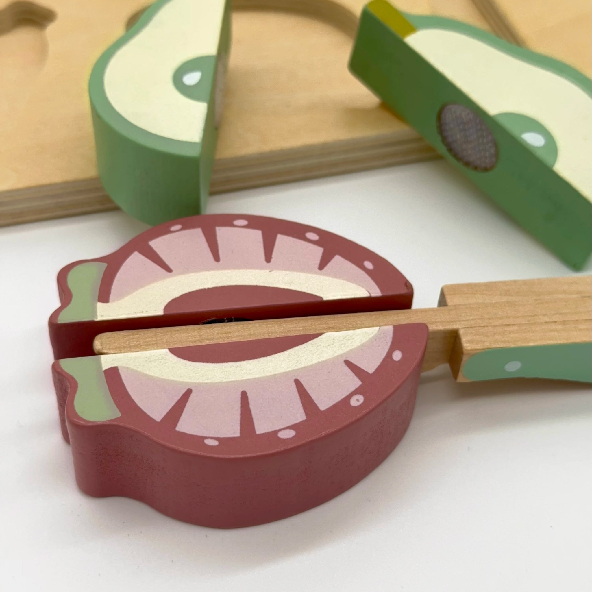 Wooden Fruit Cutting Set with Board and Knife