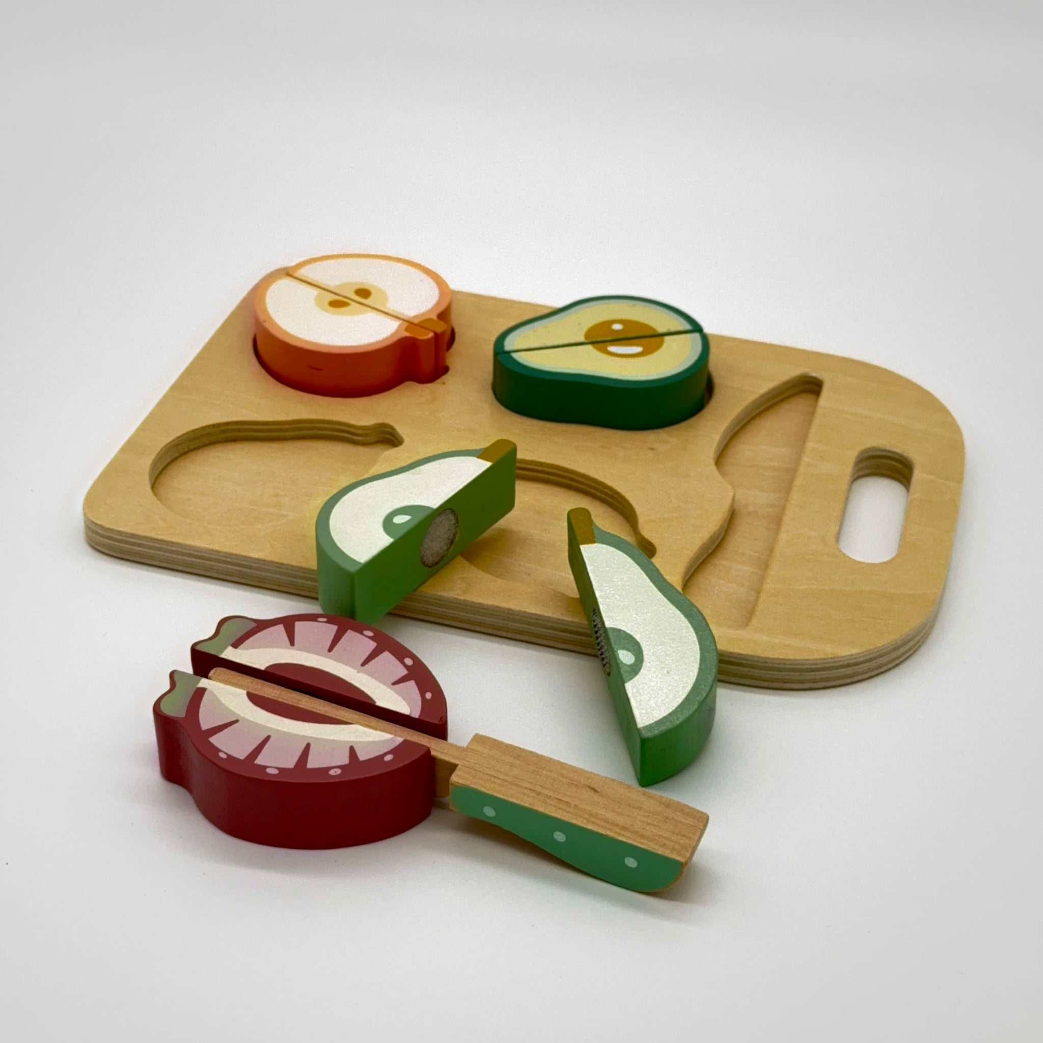Wooden Fruit Cutting Set with Board and Knife