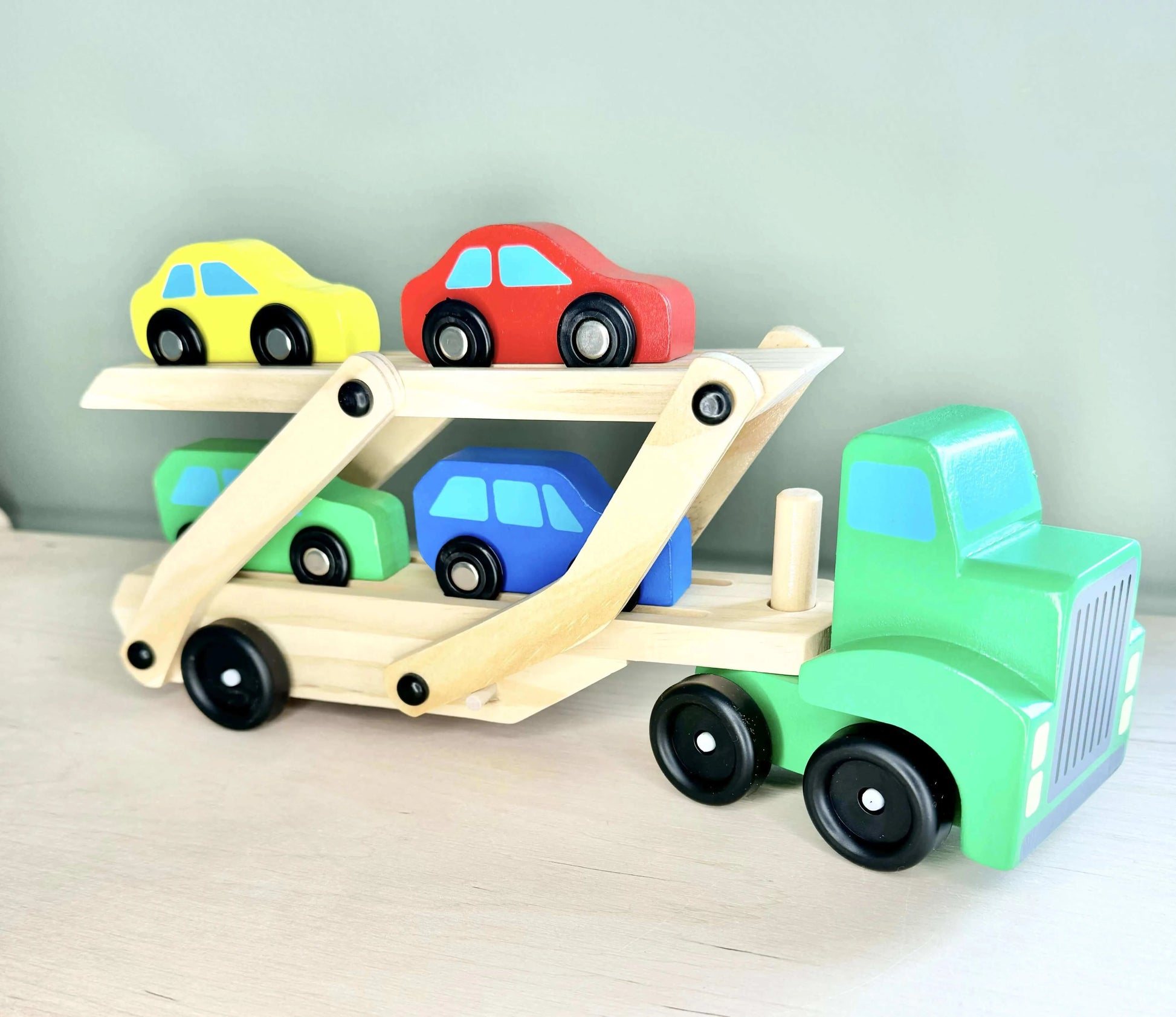 Melissa and doug wooden car carrier online