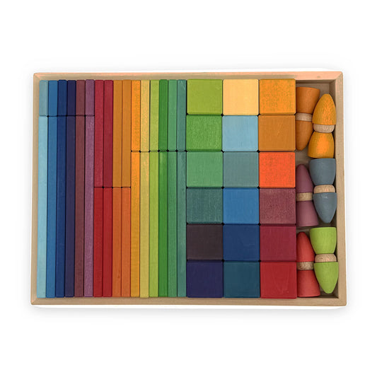 Rainbow Build & Stack Set with Peg Dolls