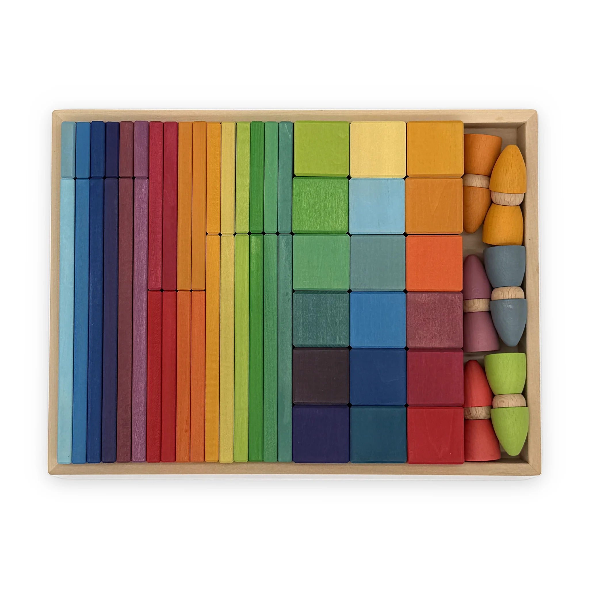 Rainbow Build & Stack Set with Peg Dolls