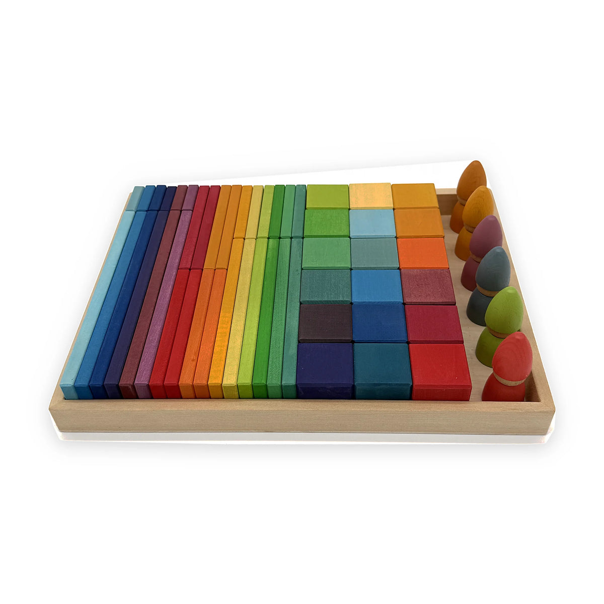 Rainbow Build & Stack Set with Peg Dolls