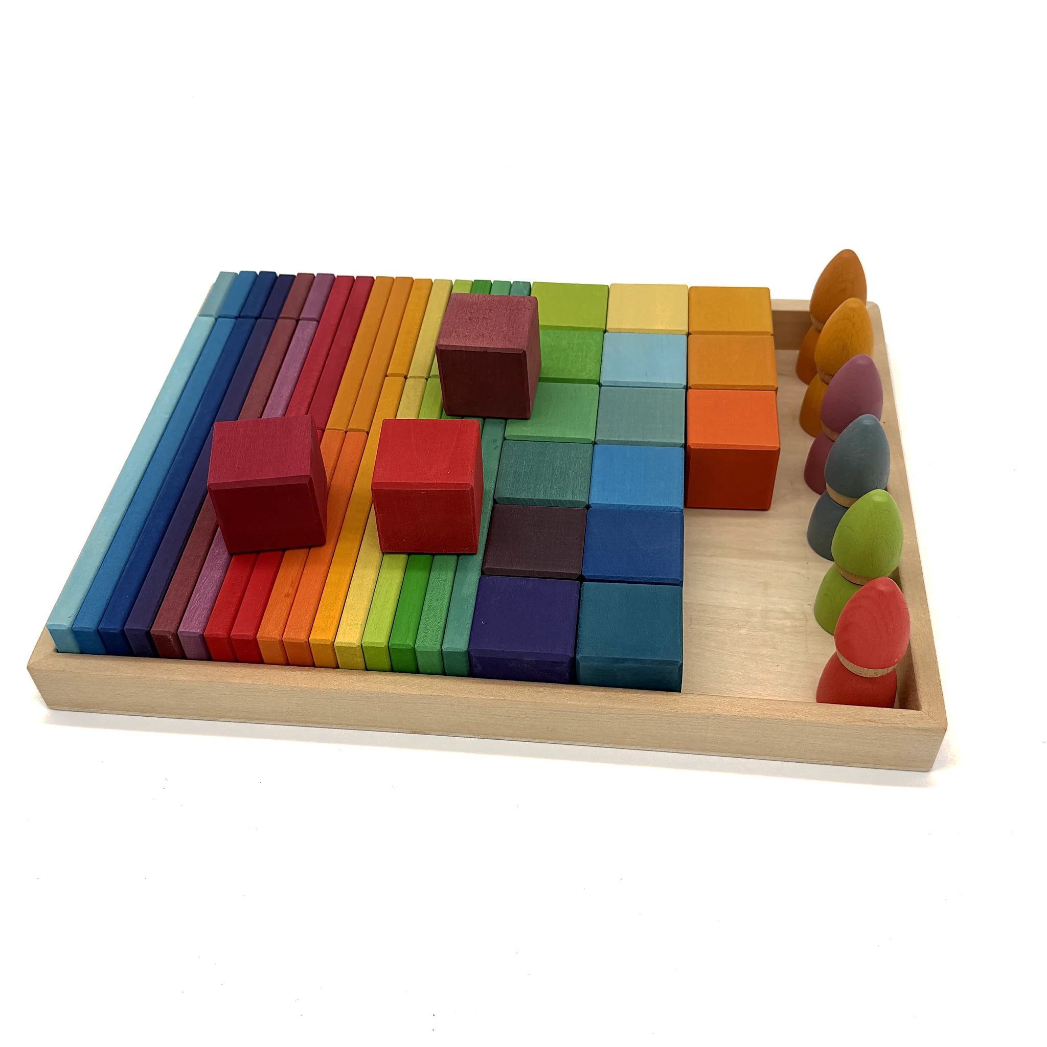 Rainbow Build & Stack Set with Peg Dolls