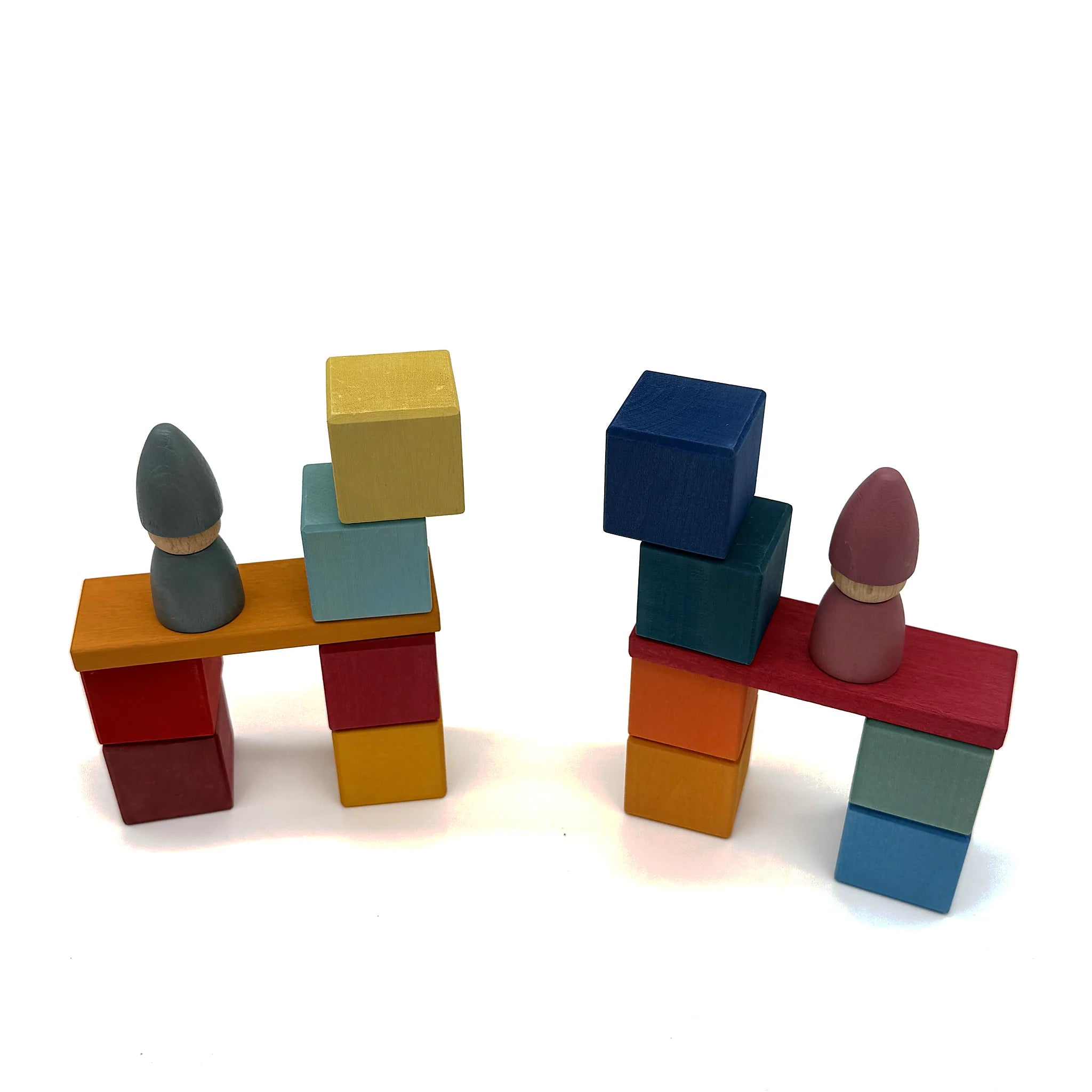 Rainbow Build & Stack Set with Peg Dolls