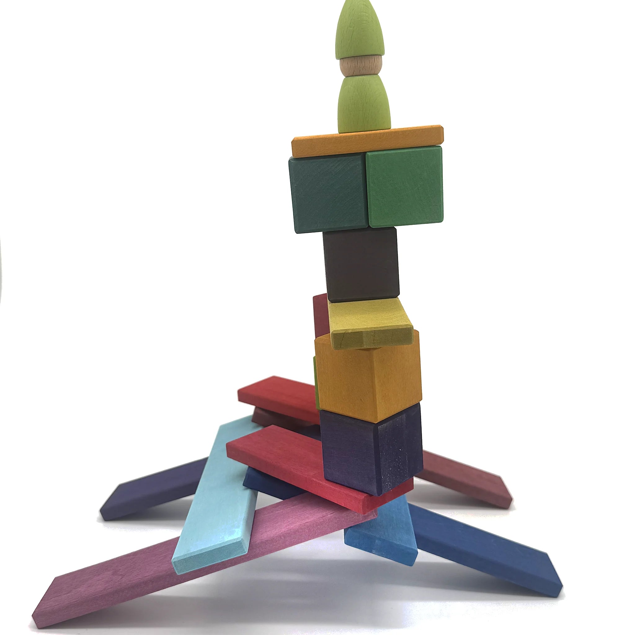 Rainbow Build & Stack Set with Peg Dolls