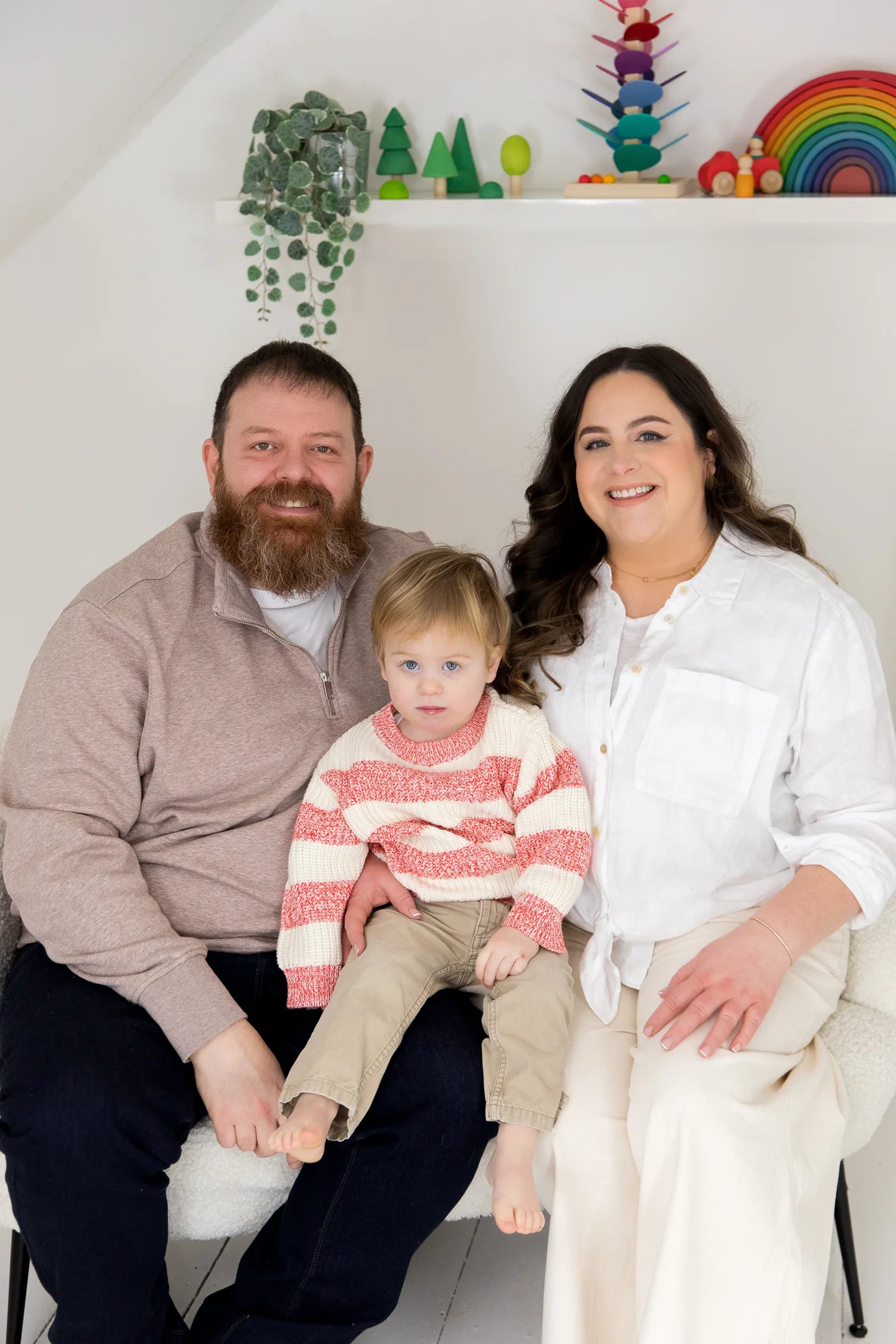 Our small family team behind Tor’s Story — Mum, Dad and our son Tor, who helps test every toy we choose