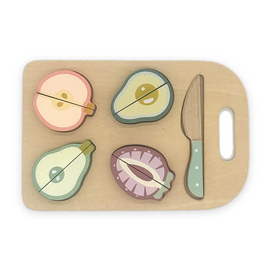 Wooden Fruit Cutting Set with Board and Knife