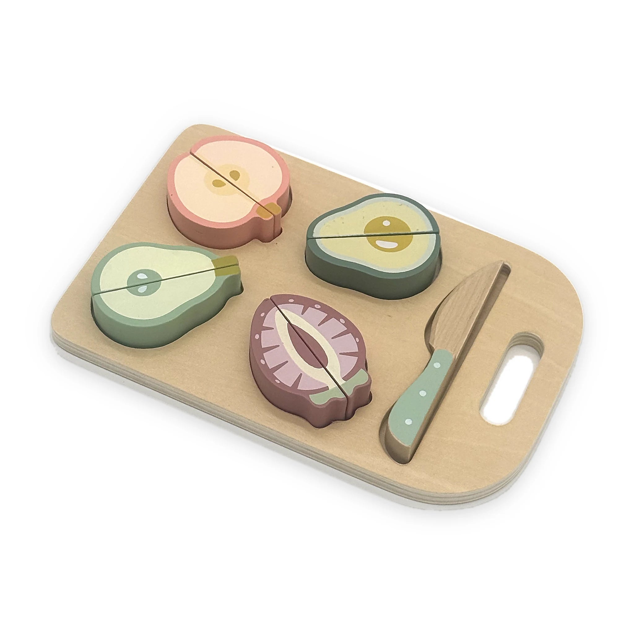 Wooden Fruit Cutting Set with Board and Knife