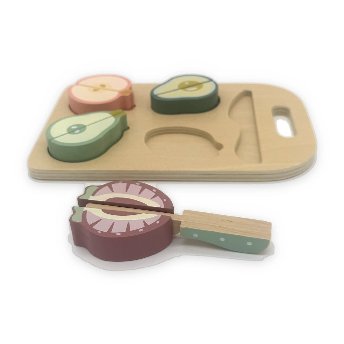 Wooden Fruit Cutting Set with Board and Knife