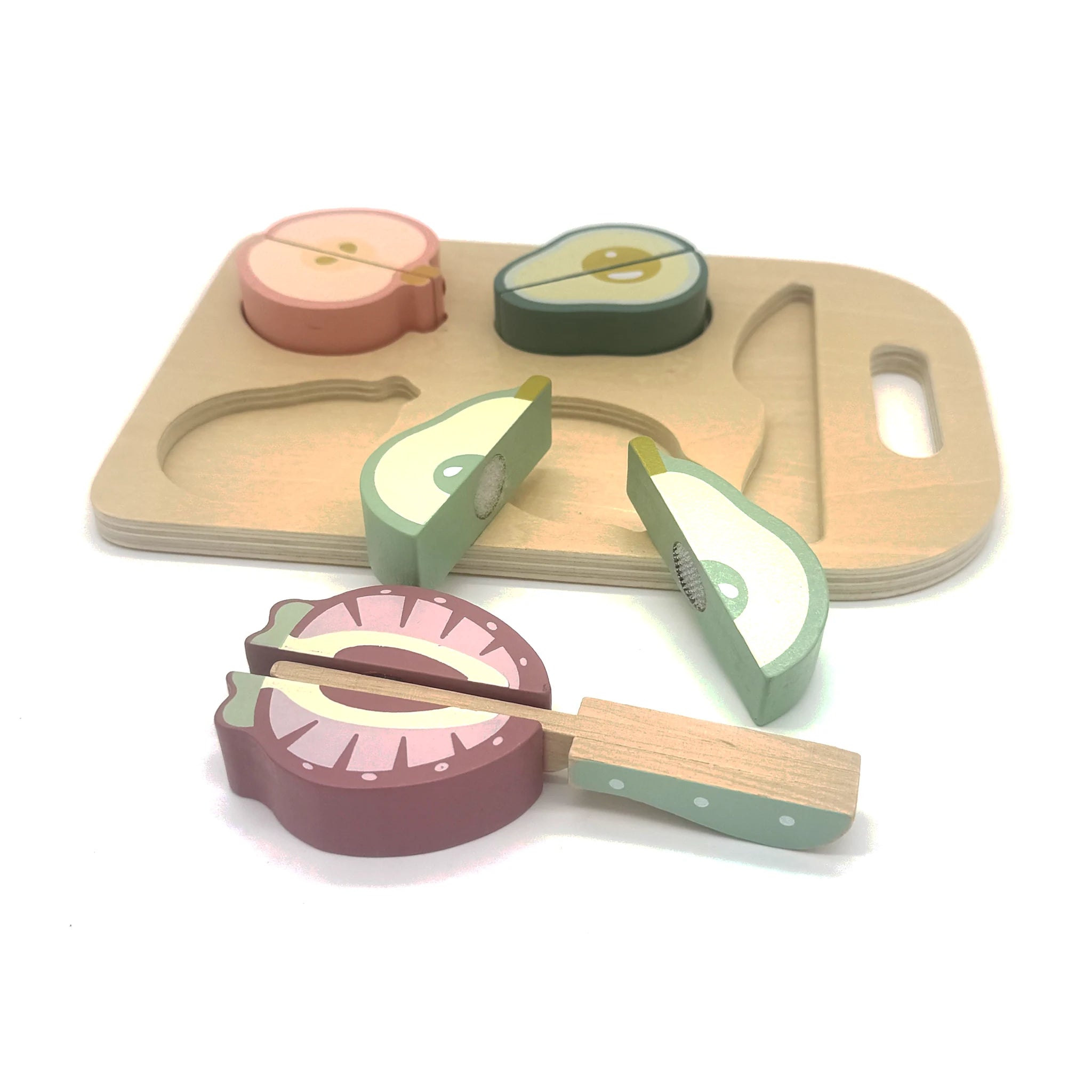 Wooden Fruit Cutting Set with Board and Knife
