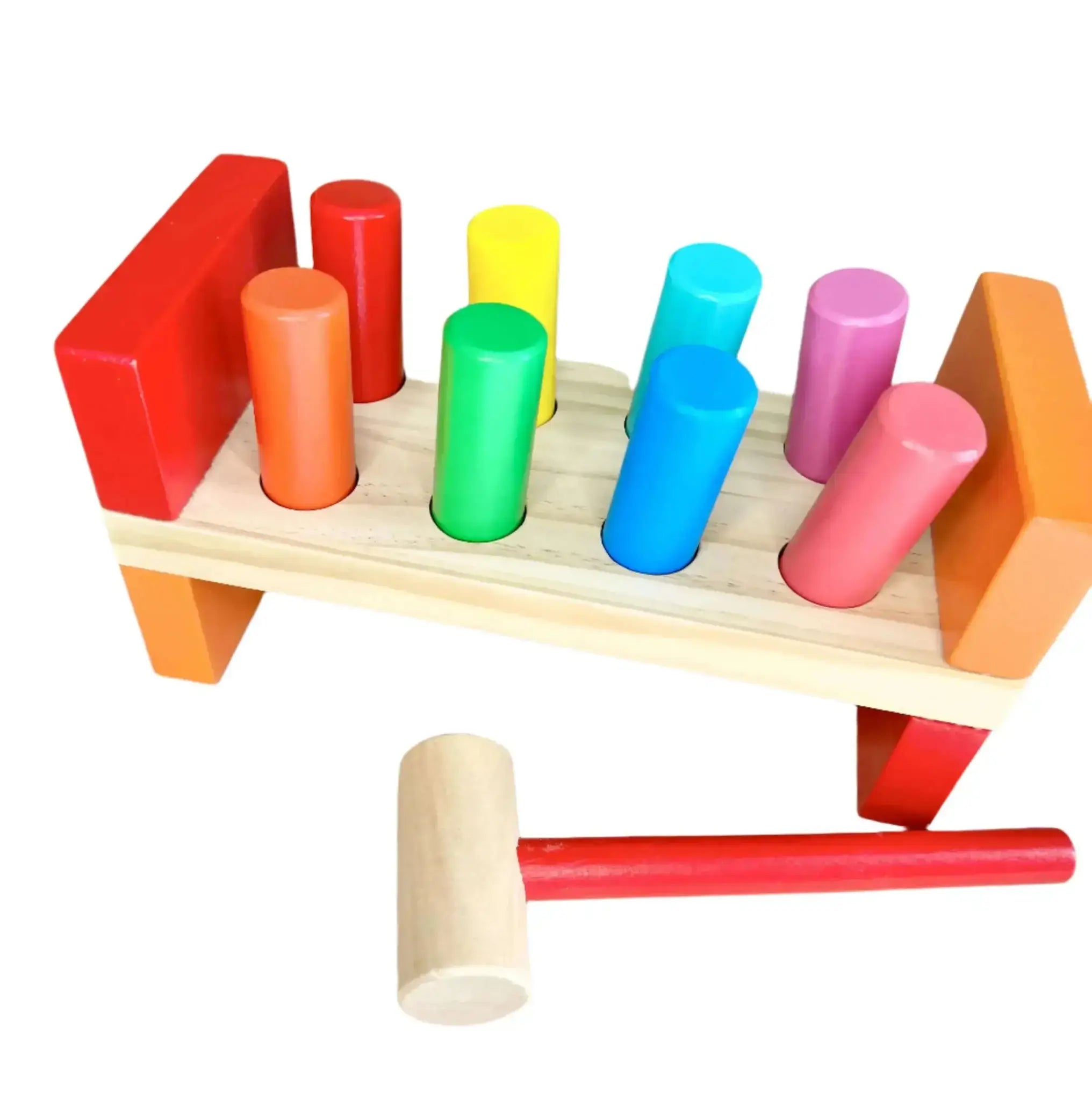 Wooden Peg Bench with Hammer Montessori Toy – Tor's Story